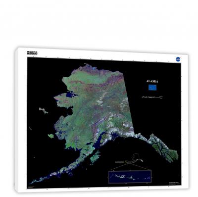 Alaska-USGS Landsat Mosaic, 2022 - Canvas Wrap