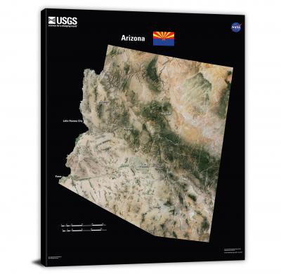 Arizona-USGS Landsat Mosaic, 2022 - Canvas Wrap