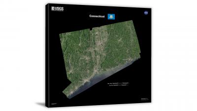 Connecticut-USGS Landsat Mosaic, 2022 - Canvas Wrap