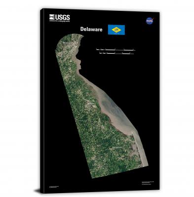 Delaware-USGS Landsat Mosaic, 2022 - Canvas Wrap