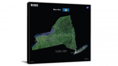 New York-USGS Landsat Mosaic, 2022 - Canvas Wrap