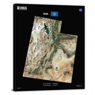 Utah-USGS Landsat Mosaic, 2022 - Canvas Wrap
