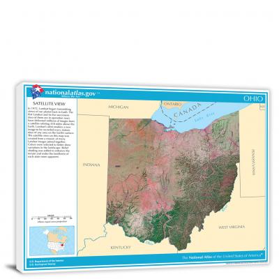 Ohio-National Atlas Satellite View, 2022 - Canvas Wrap