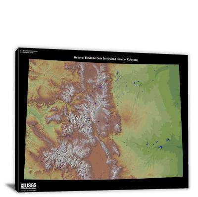 Colorado-USGS Shaded Relief, 2022 - Canvas Wrap