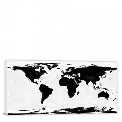 World-Monochrome Map, 2006 - Canvas Wrap