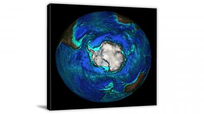 South Pole-Globe View, 2022 - Canvas Wrap