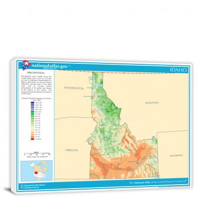 Idaho-Annual Precipitation Map, 2022 - Canvas Wrap