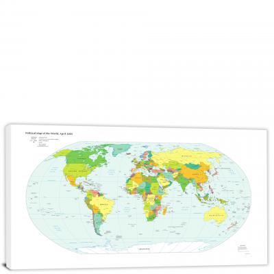 World-Political Map, 2005 - Canvas Wrap