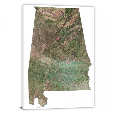 Alabama-Lakes and Rivers Map, 2022 - Canvas Wrap