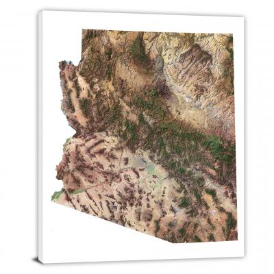 Arizona-Satellite Map, 2022 - Canvas Wrap