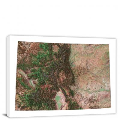 Colorado-Satellite Map, 2022 - Canvas Wrap