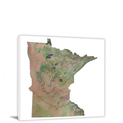 Minnesota-Satellite Map, 2022 - Canvas Wrap