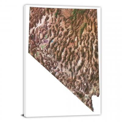 Nevada-Satellite Map, 2022 - Canvas Wrap