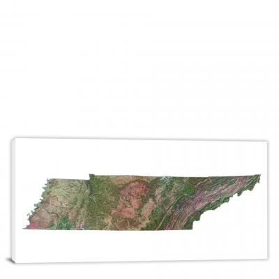 Tennessee-Satellite Map, 2022 - Canvas Wrap