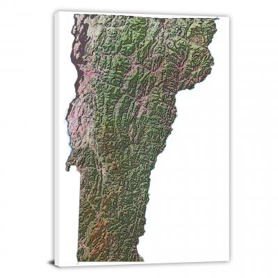 Vermont-Satellite Map, 2022 - Canvas Wrap
