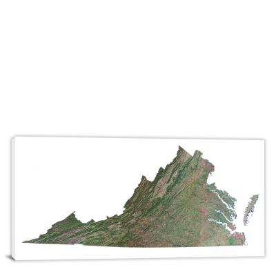 Virginia-Satellite Map, 2022 - Canvas Wrap