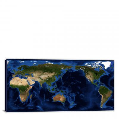 World Blue Marble Map, 2022 - Canvas Wrap