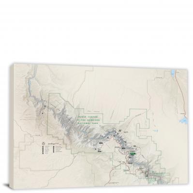Black Canyon of the Gunnison National Park Map, 2017 - Canvas Wrap