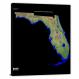 Florida-USGS Shaded Relief, 2022 - Canvas Wrap