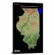 Illinois-USGS Shaded Relief, 2022 - Canvas Wrap