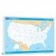 USA-National Atlas Rivers and Lakes Unlabeled Map, 2022 - Canvas Wrap