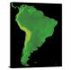 South America-Globe Elevations Map, 2022 - Canvas Wrap