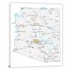 Arizona-Roads and Cities Map, 2022 - Canvas Wrap
