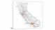 California-Roads and Cities Map, 2022 - Canvas Wrap