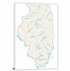 Illinois-Lakes and Rivers Map, 2022 - Canvas Wrap