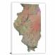 Illinois-Satellite Map, 2022 - Canvas Wrap