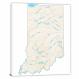 Indiana-Lakes and Rivers Map, 2022 - Canvas Wrap
