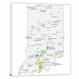 Indiana-Places Map, 2022 - Canvas Wrap