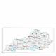 Kentucky-Roads and Cities Map, 2022 - Canvas Wrap