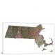 Massachusetts-Satellite Map, 2022 - Canvas Wrap