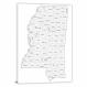 Mississippi-Counties Map, 2022 - Canvas Wrap