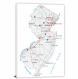 New Jersey-Roads and Cities Map, 2022 - Canvas Wrap