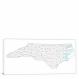 North Carolina-Counties Map, 2022 - Canvas Wrap