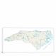 North Carolina-Lakes and Rivers Map, 2022 - Canvas Wrap