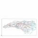 North Carolina-Roads and Cities Map, 2022 - Canvas Wrap