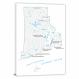 Rhode Island-Places Map, 2022 - Canvas Wrap