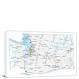 Washington-Roads and Cities Map, 2022 - Canvas Wrap