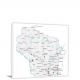 Wisconsin-Roads and Cities Map, 2022 - Canvas Wrap