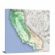 California-State Terrain Map, 2022 - Canvas Wrap