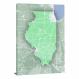 Illinois-State Terrain Map, 2022 - Canvas Wrap