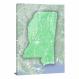 Mississippi-State Terrain Map, 2022 - Canvas Wrap