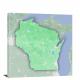 Wisconsin-State Terrain Map, 2022 - Canvas Wrap