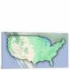 United States Terrain Map-Contiguous 48 States, 2022 - Canvas Wrap