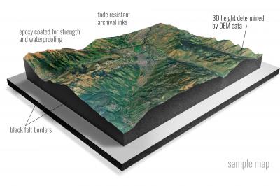 Wyoming-3D Satellite Raised Relief Maps