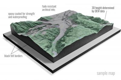 Colorado-3D Terrain Raised Relief Maps