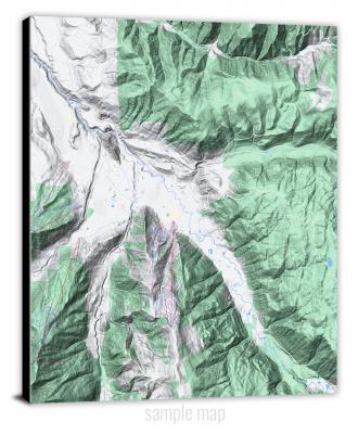 Wyoming-Terrain Maps - Canvas Wrap
